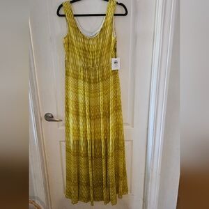 Calvin Klein Citron Yellow Maxi Dress Size 10 NWT